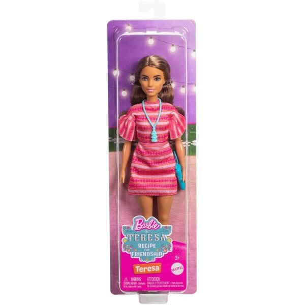 Barbie Teresa Moda Amicizia con Outfit Rosa e Accessori Inclusi per Bambini