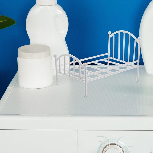 Letto in Ferro Miniatura Bianco per Casa delle Bambole, Mobili Decorativi Compatti