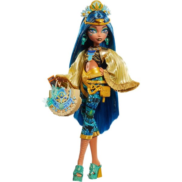 Monster High Cleo De Nile Poupée mit glamourösem Festival-Outfit und exklusiven Accessoires