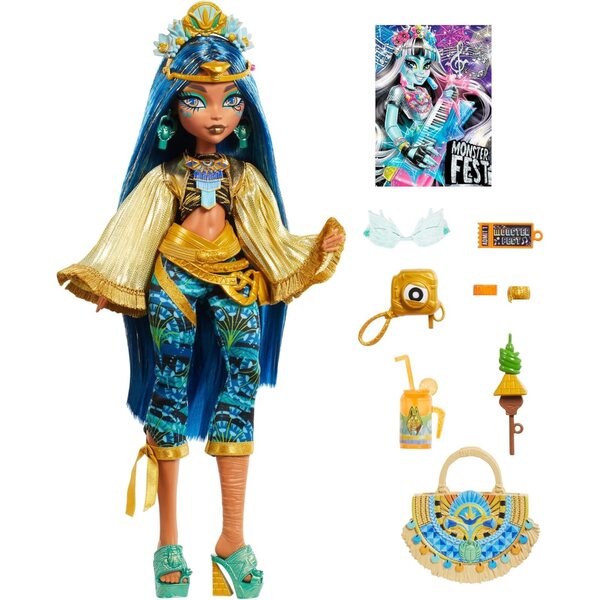 Monster High Cleo De Nile Poupée con outfit festival glamour e accessori esclusivi