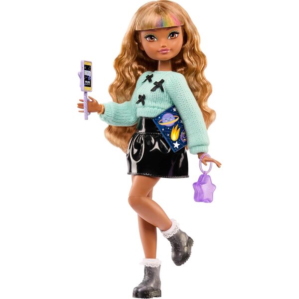 Barbie Dream Besties Tante Puppe mit Styling- und Modeaccessoires, welliges braunes Haar