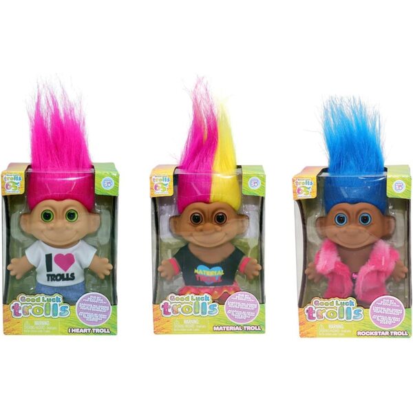 Good Luck Trolls 10,2 cm: Trollpuppen aus den 80er und 90er Jahren, nostalgisches Sammlerspielzeug