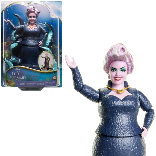 Mattel Disney Arielle de kleine zeemeermin Ursula met beweegbare tentakels en schitterende details