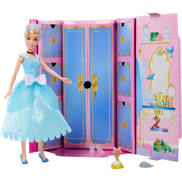 Bambola Moda Cenerentola Disney con 12 Accessori e Amica Sorpresa - Giochi per Bambini
