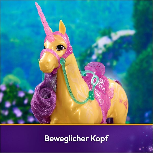 Unicorn Academy Leaf - Unicorno 28 cm con Manto Giallo e Accessori, Gioco Bambini 4+