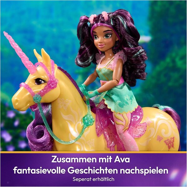 Unicorn Academy Leaf - Unicorno 28 cm con Manto Giallo e Accessori, Gioco Bambini 4+