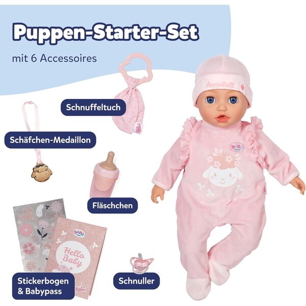 BABY Born Annabell 43 cm – Weiche Puppe mit 7 elektronischen Funktionen und Geräuschen, ideal ab 3 Jahren