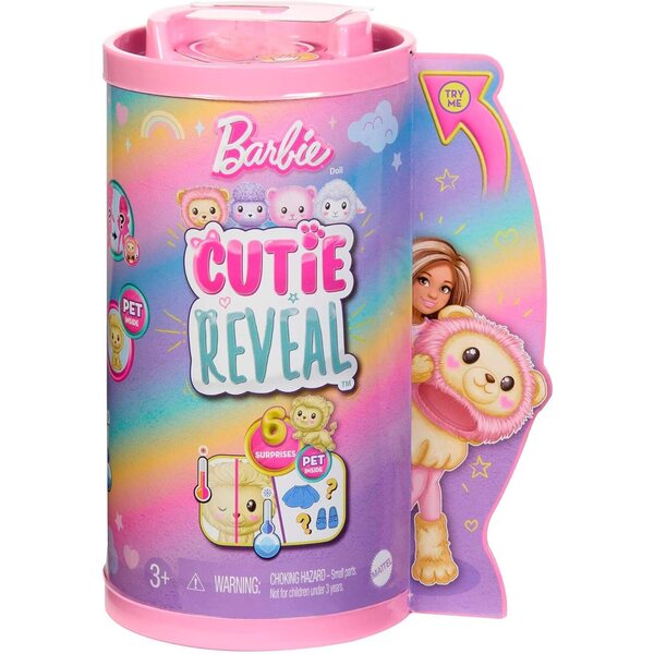 Barbie Cutie Reveal Chelsea mit 6 Überraschungen, Löwenpuppe, Farbwechsel, kreatives Spiel