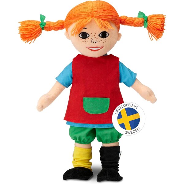 Pippi Langstrumpf Puppe 30 cm – Меко Puppe за деца от 10 месеца, Идея за подарък за кръщене