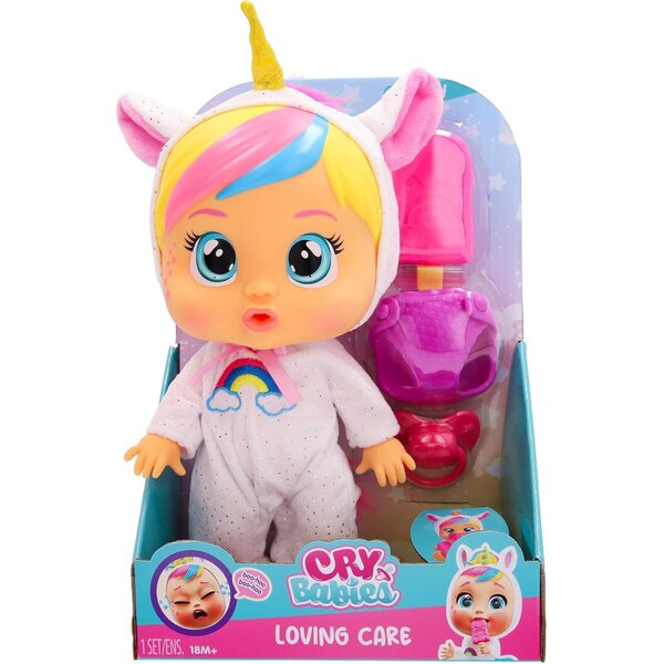 Cry Babies Loving Care Dreamy: Interaktive Puppe mit echten Tränen und abnehmbarem Pyjama 26 cm