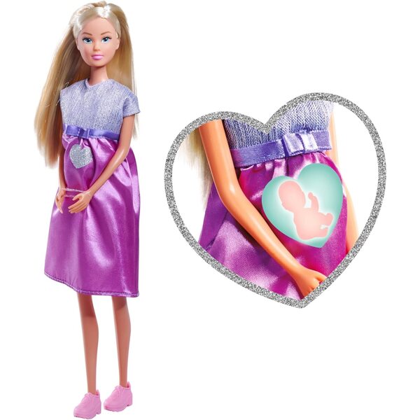 Steffi Love Welcome Baby 29 cm - Έγκυος κούκλα με αξεσουάρ μωρού και ρόλων