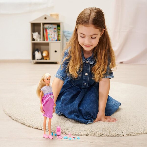 Steffi Love Welcome Baby 29 cm - Pupa incinta con bambino e accessori per giochi di ruolo