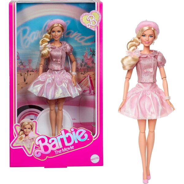 Barbie Margot Robbie Filmkollektion: Puppe mit elegantem rosa Outfit und exklusiven Accessoires