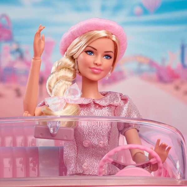 Barbie Margot Robbie Filmkollektion: Puppe mit elegantem rosa Outfit und exklusiven Accessoires