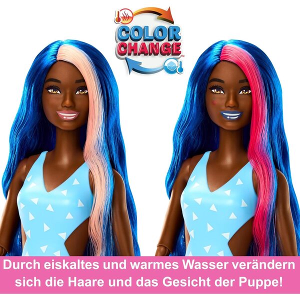 Barbie Pop Reveal Fruit mit 8 Überraschungen, blauen Haaren, fruchtigem Duft und Accessoires