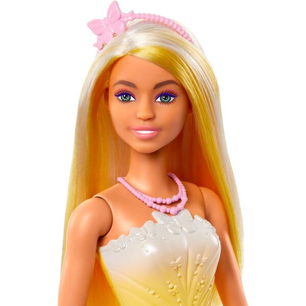 Barbie Royal mit gefärbten Haaren, Accessoires und Kleid mit Schmetterlingsmotiv