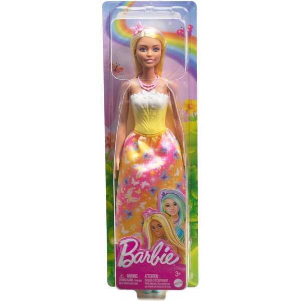 Barbie Royal mit gefärbten Haaren, Accessoires und Kleid mit Schmetterlingsmotiv