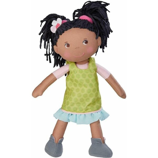 HABA Puppe Cari 30 cm - Morbida Poupée in Stoff con Abiti Estraibili per Bambini dai 18 Mesi