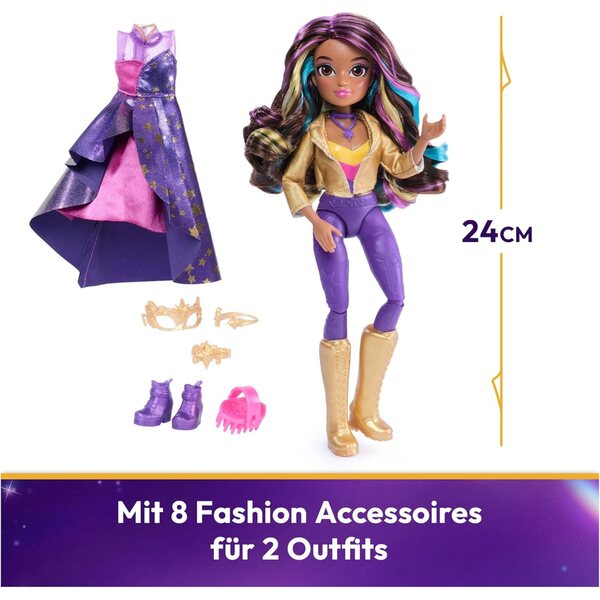 Unicorn Academy Deluxe Knöchelpuppe Sophia 24 cm mit 2 Outfits und Accessoires für Kinder