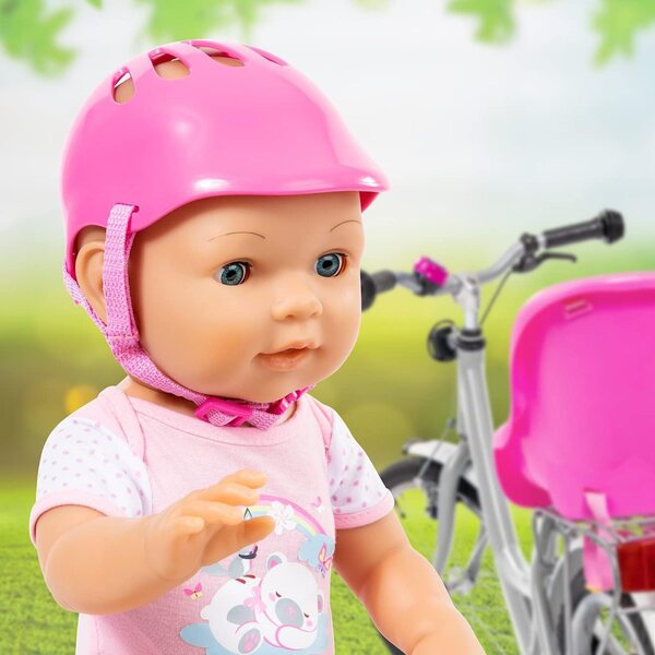 Bayer Design Bambolefahrradhelm rosa regolabile per bambole fino a 43 cm