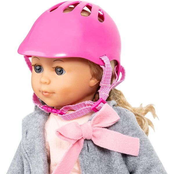 Bayer Design Bambolefahrradhelm rosa regolabile per bambole fino a 43 cm