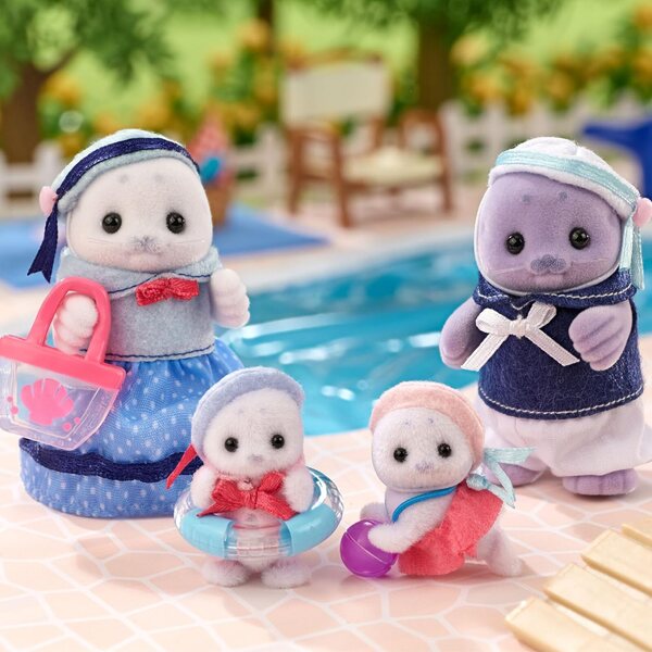 Sylvanian Families Robben Familie – Set mit 4 Tierfiguren für Kinder ab 3 Jahren