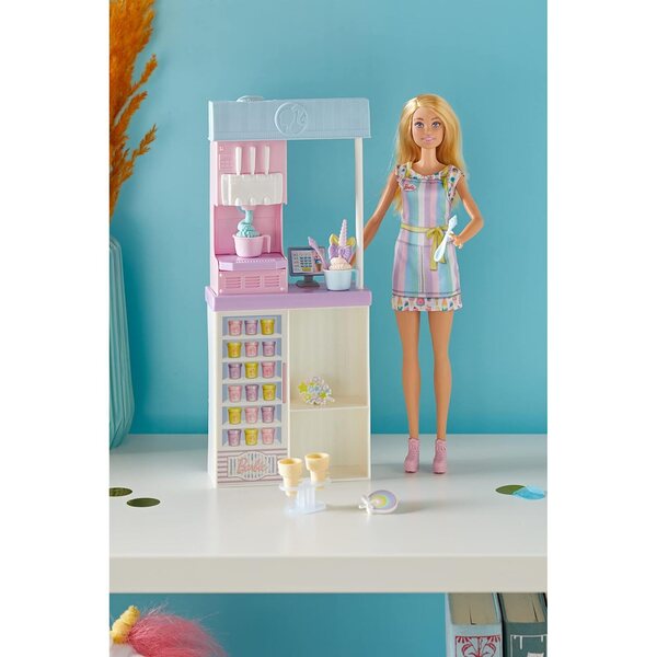 Barbie You Can Be Anything Eisdiele mit Barbie, Eismaschine und Kinderspielzeugzubehör