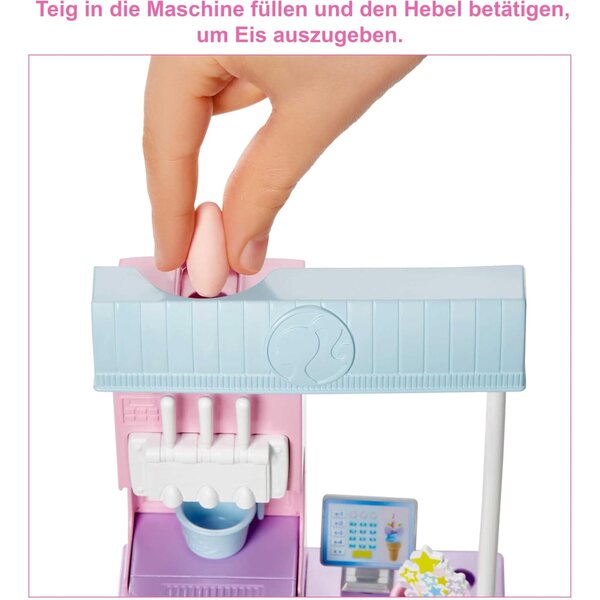 Barbie You Can Be Anything Eisdiele mit Barbie, Eismaschine und Kinderspielzeugzubehör