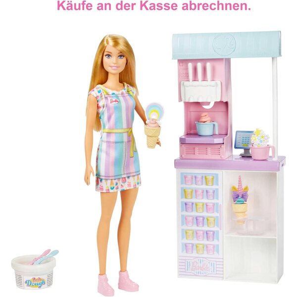 Barbie You Can Be Anything Eisdiele mit Barbie, Eismaschine und Kinderspielzeugzubehör