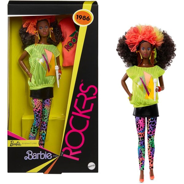 Barbie DeeDee Repro The Rockers 40th Anniversary 1986 mit Ständer und Präsentationsverpackung