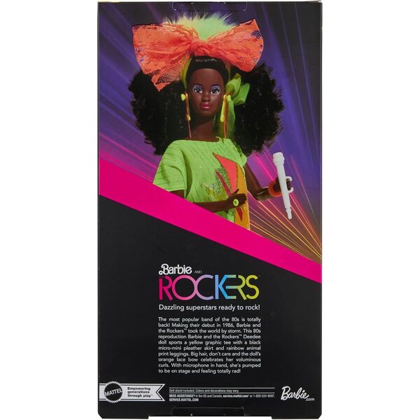 Barbie DeeDee Repro The Rockers 40th Anniversary 1986 mit Ständer und Präsentationsverpackung