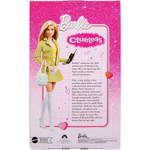 Barbie Signature Cher Clueless zum 30-jährigen Jubiläum mit gelbem Kleid und ikonischen Accessoires