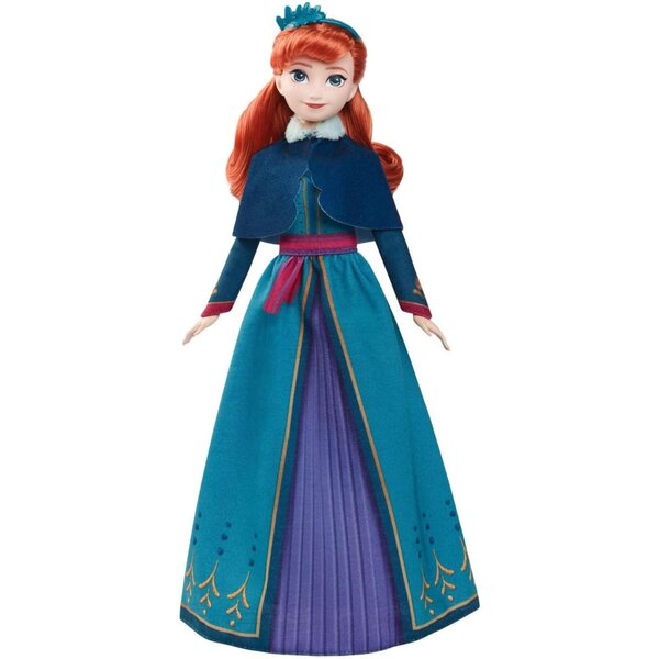 Disney Frozen Poupée Anna mit elegantem Kleid und abnehmbarem Umhang für Mädchen