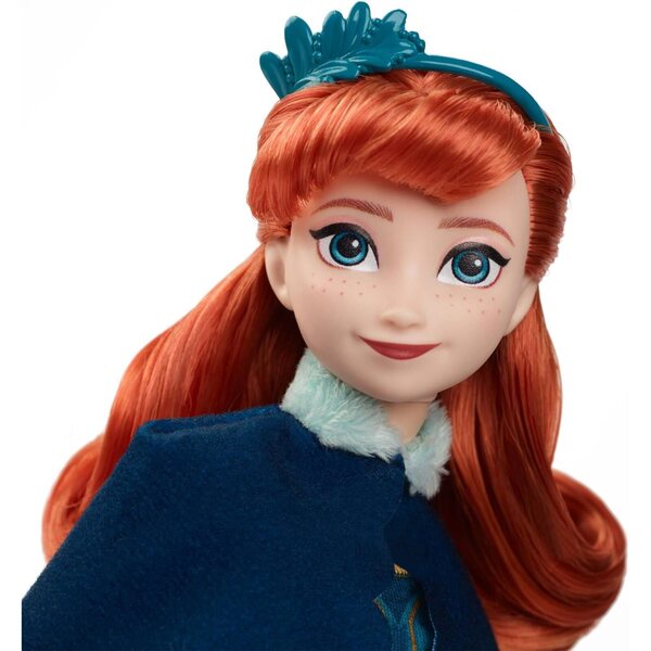 Disney Frozen Poupée Anna mit elegantem Kleid und abnehmbarem Umhang für Mädchen