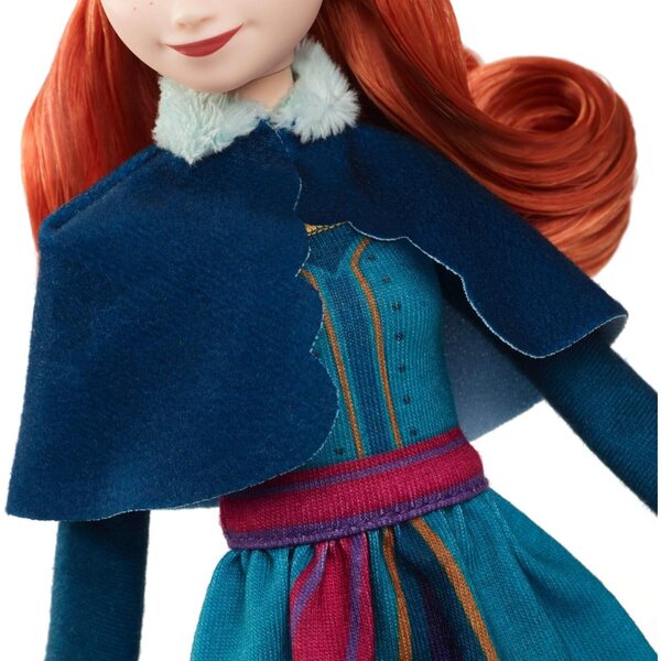 Disney Frozen Poupée Anna mit elegantem Kleid und abnehmbarem Umhang für Mädchen