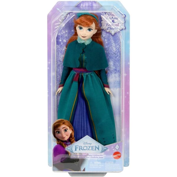 Disney Frozen Poupée Anna mit elegantem Kleid und abnehmbarem Umhang für Mädchen