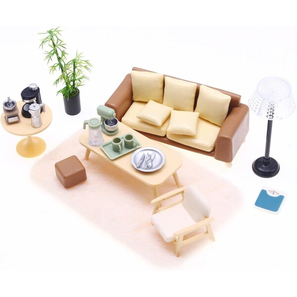 Puppenhaus-Miniaturmöbel: Buntes Schreibtisch- und Regalzimmer-Set