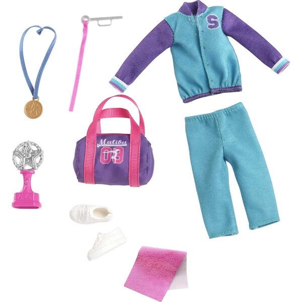 Barbie Stacie Gymnastica mit Gymnastikset und 7 Zubehörteilen für Kinder von 3–7 Jahren