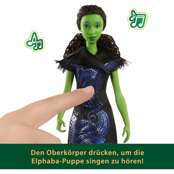 Mattel Elphaba Puppe singt For Good dal film Wicked con abito rimovibile