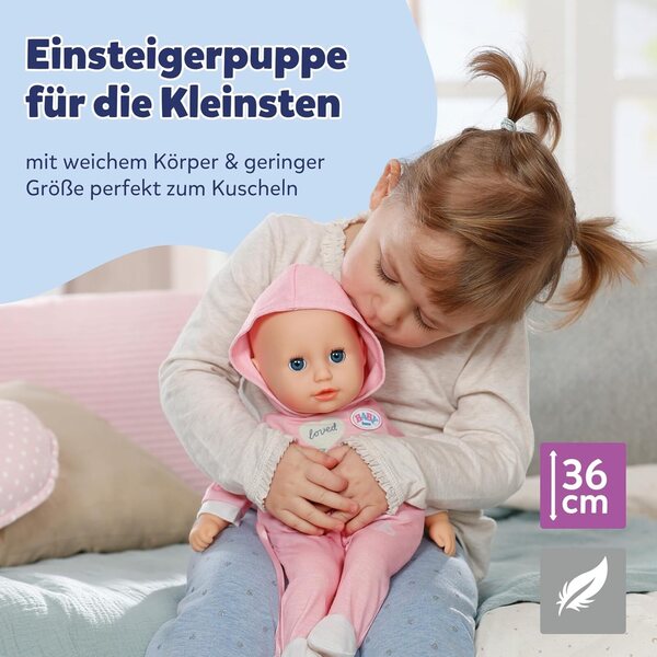 BABY Born Hannah Poupée Interaktiv mit 5 Funktionen, weichem Körper, inklusive Zubehör