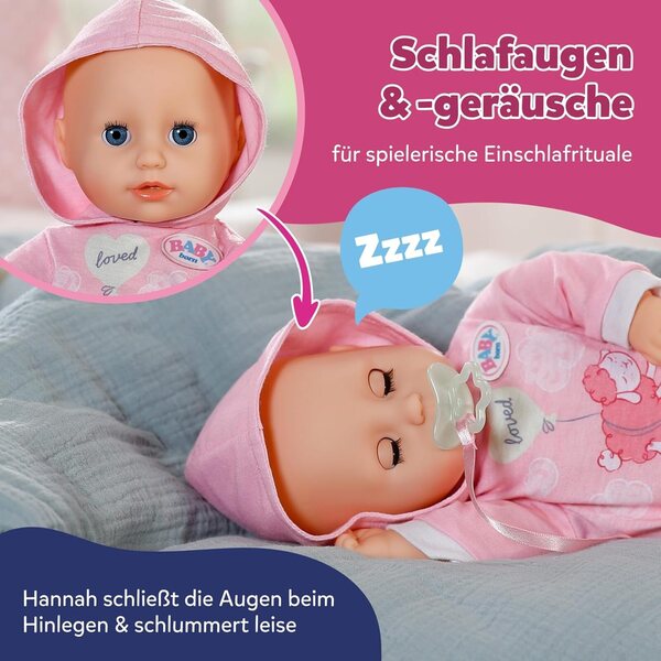 BABY Born Hannah Poupée Interaktiv mit 5 Funktionen, weichem Körper, inklusive Zubehör
