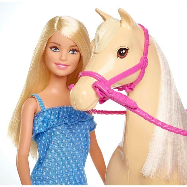 Barbie bambola con cavallo e accessori da equitazione, gioco per bambini 3+ anni