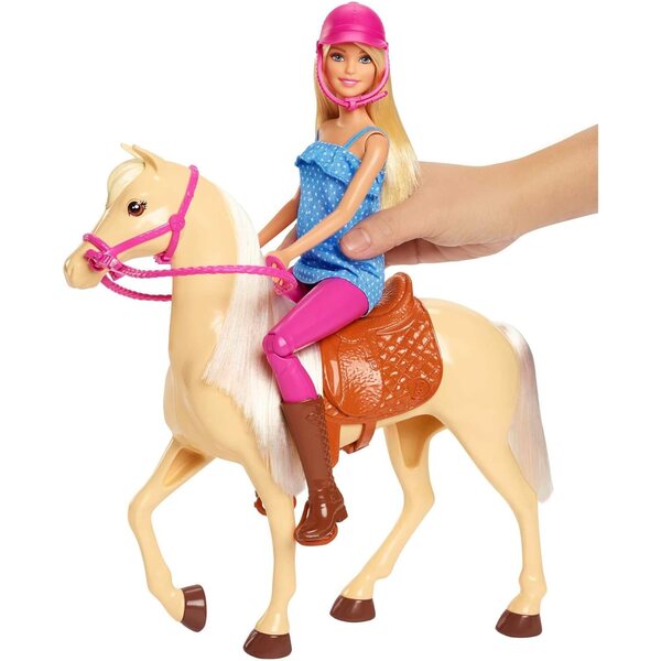Barbie bambola con cavallo e accessori da equitazione, gioco per bambini 3+ anni