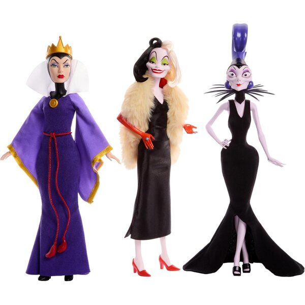 Mattel Disney Villains-Set mit bösen Königinnen: böse Königin, Cruella und Yzma