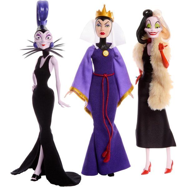 Mattel Disney Villains-Set mit bösen Königinnen: böse Königin, Cruella und Yzma