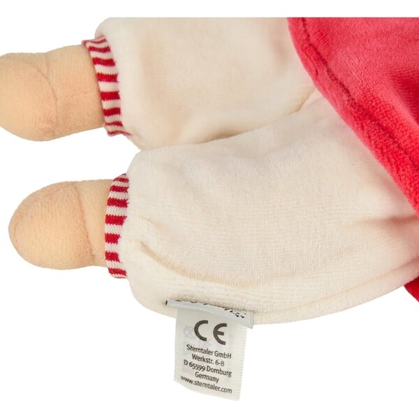 Sterntaler Spielpuppe Magdalena con Rassel Integrata per Neonati, 33 cm, Rosso/Beige