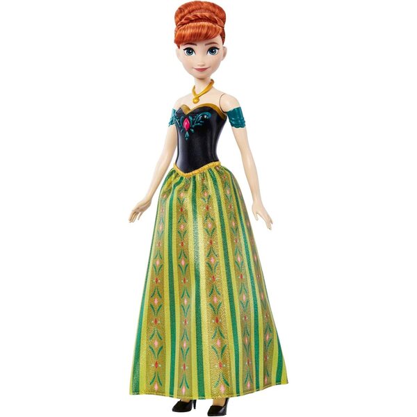 Mattel Disney Frozen Anna Stofftier mit Musik und Schlosskleid für Kinder
