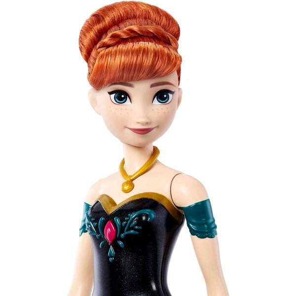 Mattel Disney Frozen Anna knuffel met muziek en kasteeljurk voor kinderen