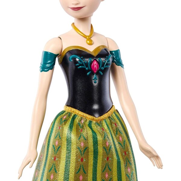Mattel Disney Frozen Anna knuffel met muziek en kasteeljurk voor kinderen