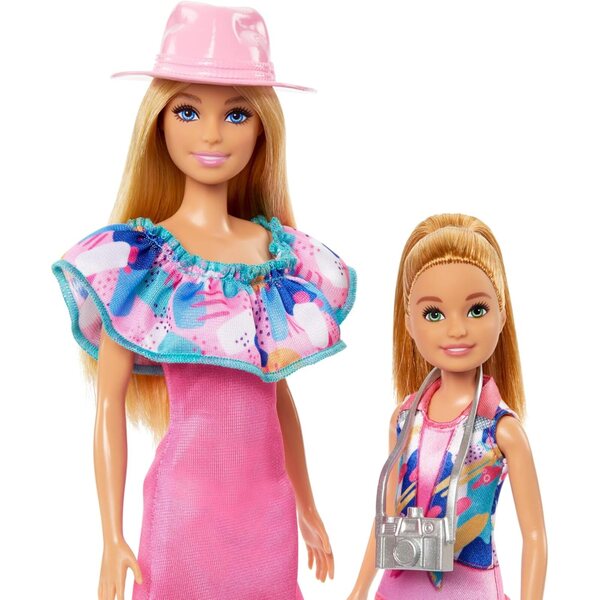 Barbie und Schwester Stacie Set mit Sommeraccessoires, Spielzeug für Kinder ab 3 Jahren
